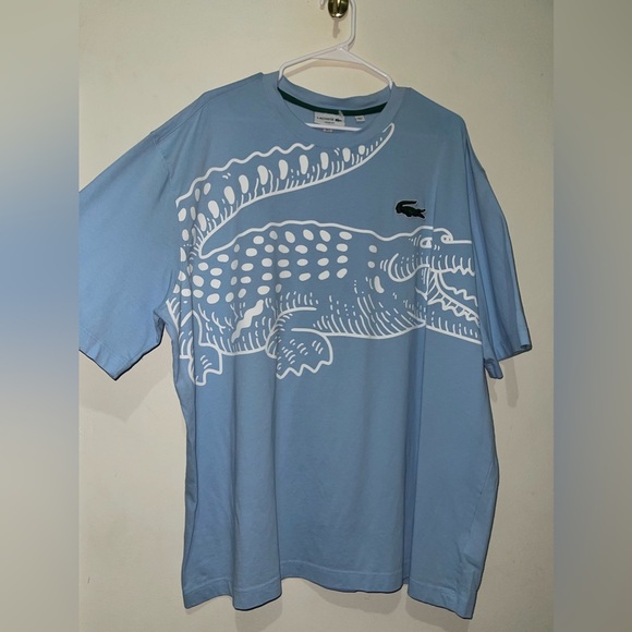 Lacoste men's Loose Fit  Large Logo crocodile  Printed Tee XXL - Picture 4 of 8